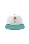 FREE AND EASY MEN'S POPPY TWO TONE SHORT BRIM SNAPBACK HAT IN BONE/TEAL