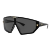 Versace Ve 4461 Gb1/87 47mm Unisex Shield Sunglasses In Black