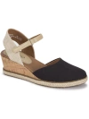 Baretraps Ocean Espadrille Womens Ankle Strap Heeled Espadrilles In Black