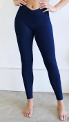 Nikibiki Crossover Waistband Ribbed Legging In Indigo In Multi