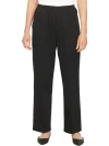 ALFRED DUNNER WOMENS TWILL HIGH RISE STRAIGHT LEG PANTS