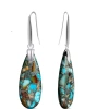 Shop Liv Oliver Silver Turquoise Pear Drop Earrings
