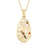 Ross-simons Mother-of-pearl Bird Pendant Necklace In 18kt Gold Over Sterling In Multi