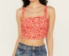 FREE PEOPLE ALL TIED UP TANK IN RED COMBO