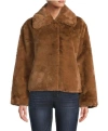 APPARIS FAUX FUR JACKET IN BROWN