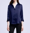 L AGENCE DANI 3/4 SLEEVE BLOUSE IN MIDNIGHT