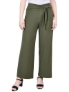 NY COLLECTION PETITES WOMENS BELTED MID-RISE CROPPED PANTS