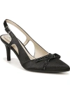 LIFESTRIDE SOCIAL SCENE WOMENS ALMOND TOE ANKLE STRAP SLINGBACK HEELS