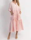MABLE NOT A CLOUD TIERED DRESS IN BABY PINK
