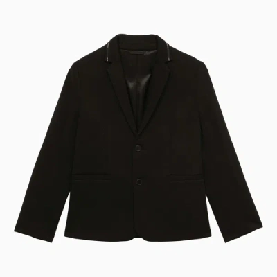 GIVENCHY BLACK SINGLE-BREASTED JACKET IN COTTON BLEND