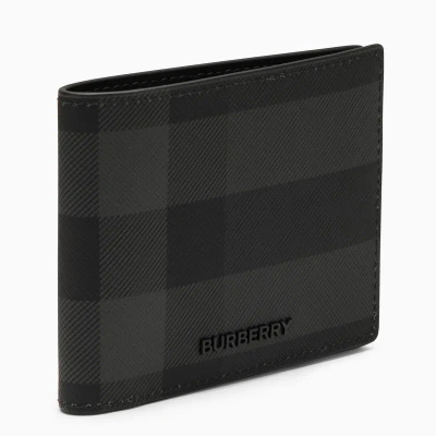 Burberry Check Pattern Wallet In Grey