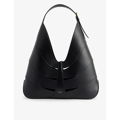 Alaïa Alaia Womens Noir Delta Leather Shoulder Bag