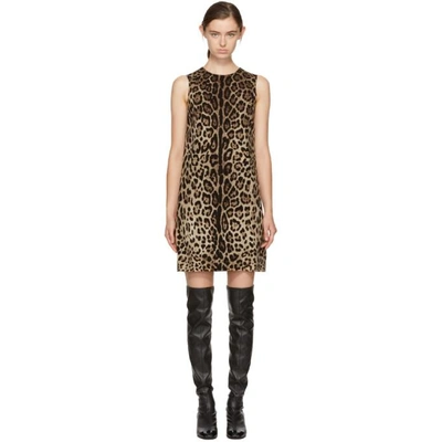 Dolce & Gabbana Multicolor Leopard Dress In Animal Print