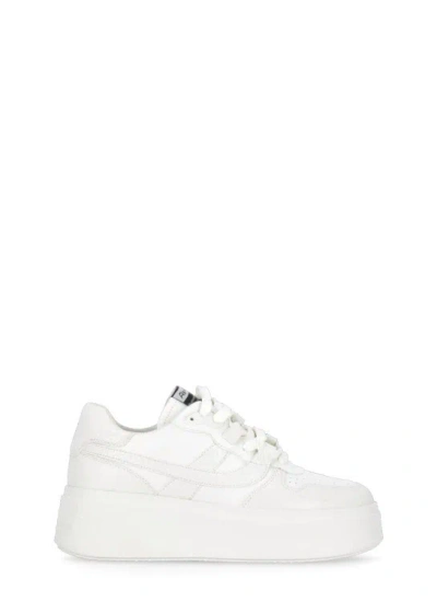 Ash Match Platform Trainers In White