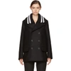 GIVENCHY Black Wool Double-Breasted Peacoat