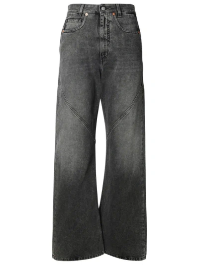 Mm6 Maison Margiela Grey Denim Jeans In Black