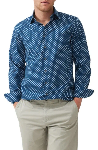 Rodd & Gunn Glencoe Sports Fit Dot Print Button-up Shirt In Bluesteel