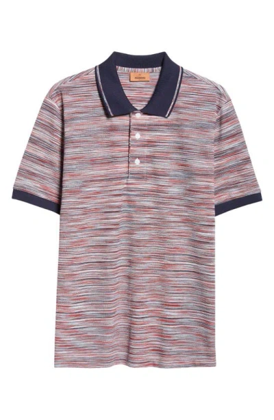 Missoni Space-dyed Cotton-piqué Polo Shirt In Red
