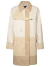 FAY FAY DOUBLE-BREASTED TRENCH COAT IN BEIGE COTTON BLEND