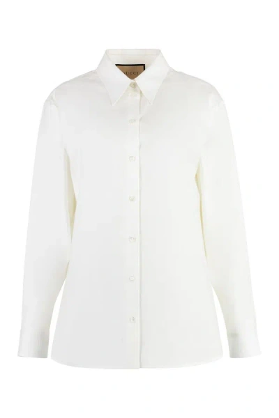 Gucci White Cotton Poplin Shirt
