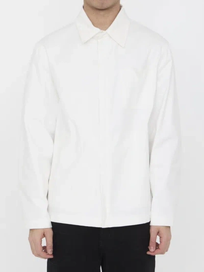 Valentino V-logo Concealed-fastening Shirt-jacket In Crema