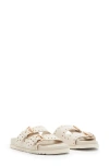 Allsaints Khai Two Strap Leather Eyelet Sandals In Parchment White