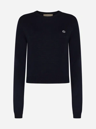 Gucci Wool And Cashmere Sweater In Blue