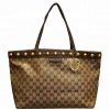 GUCCI GUCCI GG CRYSTAL BROWN CRYSTAL TOTE BAG (PRE-OWNED)