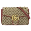 GUCCI GUCCI GG MARMONT BROWN CANVAS SHOULDER BAG (PRE-OWNED)