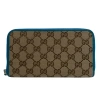 GUCCI GUCCI ZIP AROUND BEIGE CANVAS WALLET  (PRE-OWNED)