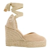 Castaã±er Carina. Espadrille With Wedge Made Of Suede 9cm In Beige