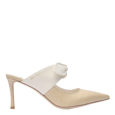 Jimmy Choo Rali 75 Mules In Latte/natural