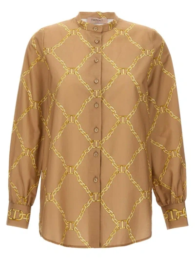 Twinset Print Shirt In Beige