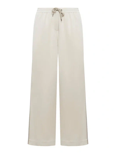 Brunello Cucinelli Drawstring Wide-leg Trousers In Blue