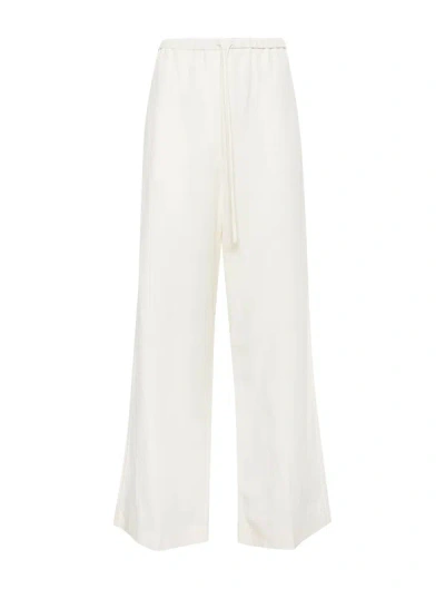 Totême Tally High-waist Wide-leg Trousers In White