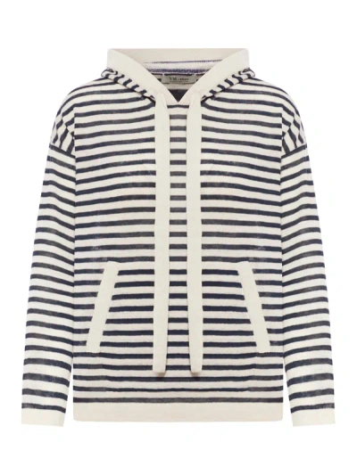 's Max Mara Limosa Striped Linen Hoodie In White
