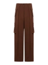 Dries Van Noten Silk Blend Cargo In Brown