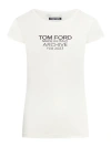 TOM FORD SILK JERSEY FITTED T-SHIRT WITH TOM FORD LOGO