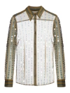DRIES VAN NOTEN SILK SHIRT PRINTED WITH TWO-TONE STRIPES