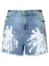 Barrow Abstract-pattern Print Denim Shorts In Multi