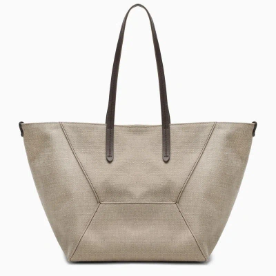 Brunello Cucinelli Rope-coloured Shopper Bag In And In Grey