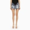 DSQUARED2 DSQUARED2 MINI SKIRT WITH WASHED-OUT EFFECT IN DENIM