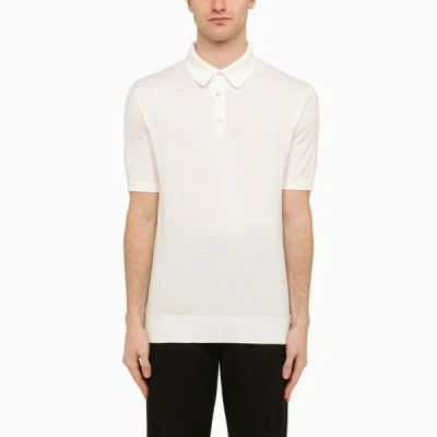 Loro Piana White Cotton Short-sleeved Polo Shirt