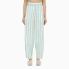 Margaux Lonnberg Striped Cotton Trousers For Women In Green In Green