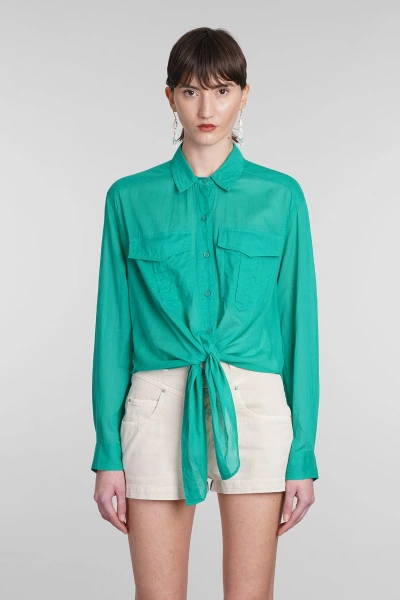 Marant Etoile Nath Cotton-voile Shirt In Green