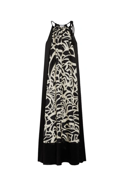 Max Mara Licenza Printed Halter Maxi Dress In Black White