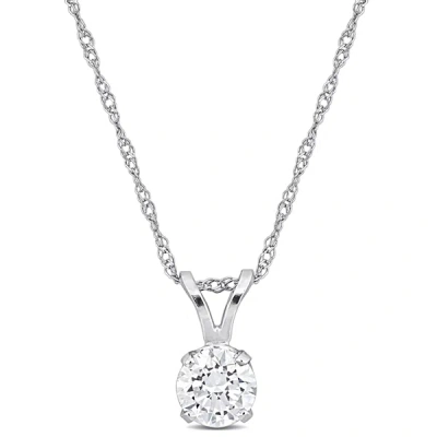 Mimi & Max 1/2ct Tdw Lab-grown Diamond Solitaire Pendant With Chain In 14k White Gold