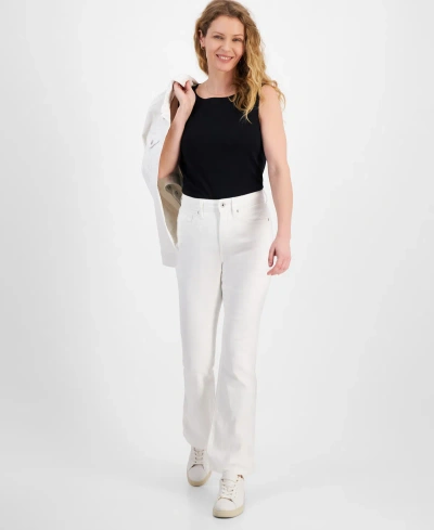 Style & Co Women's Mid-rise Curvy-fit Bootcut Jeans, Created For Macy's In Bright White
