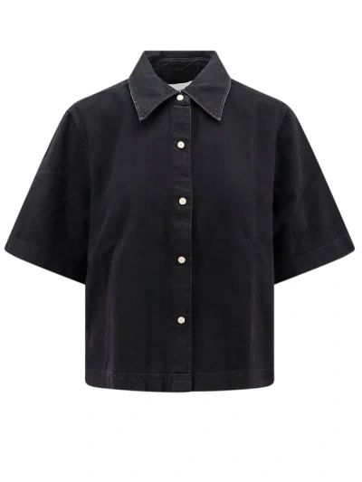 Closed Short-sleeve Denim Shirt In Black