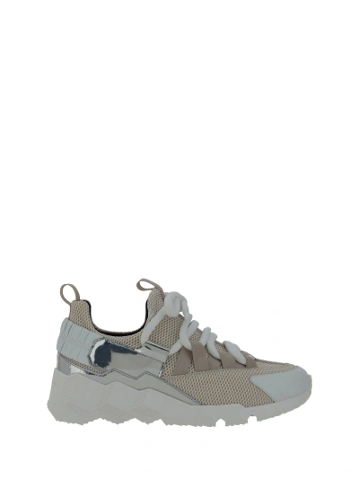 Pierre Hardy Trek Cosmetic Sneakers In White/grey/opale
